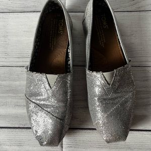 Women’s silver glitter Toms